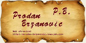 Prodan Brzanović vizit kartica